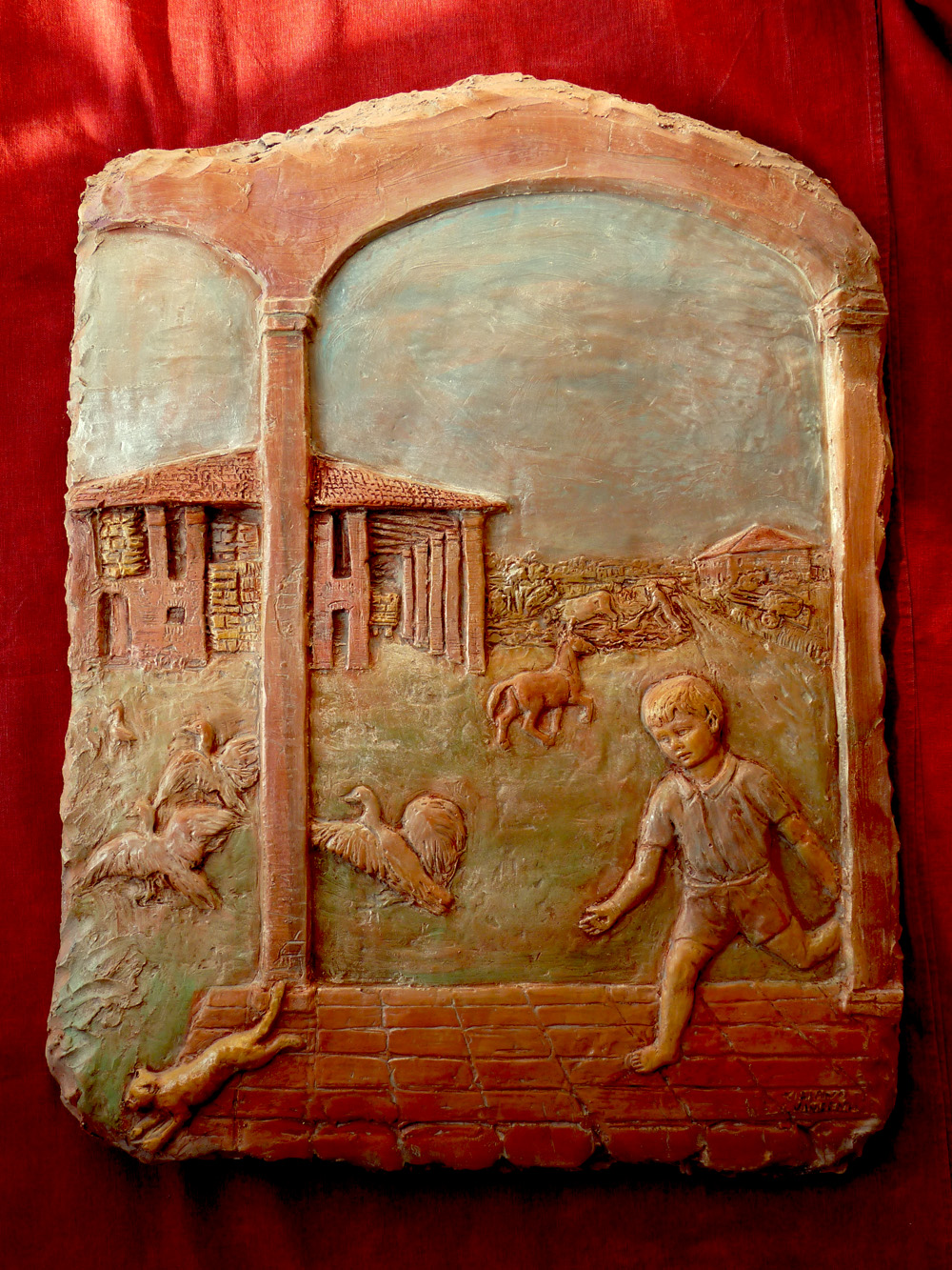 pannello decorativo in terracotta