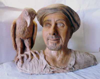 falconiere in scultura