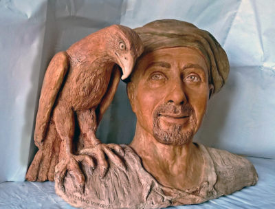 uccelli rapaci in scultura
